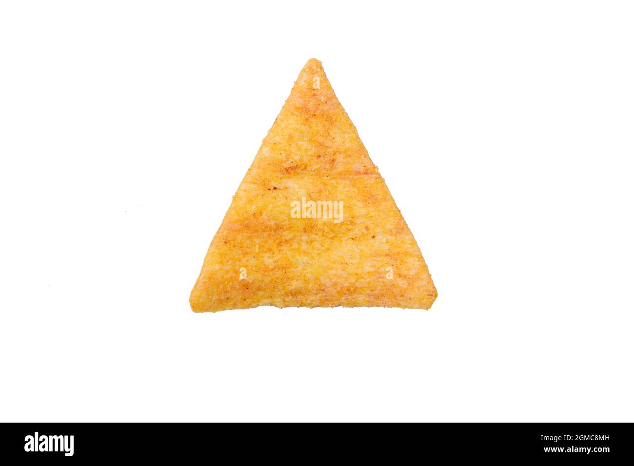 triangle corn chips isolated on white background with clipping path