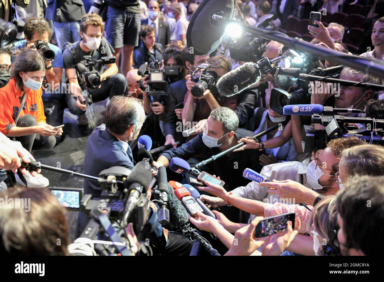 Toulon France 17th Sep 21 Eric Zemmour Seen Surrounded By The Media At The End Of His Speech In Toulon The French Far Right Polemicist And Political Journalist Eric Justin Leon Zemmour Eric
