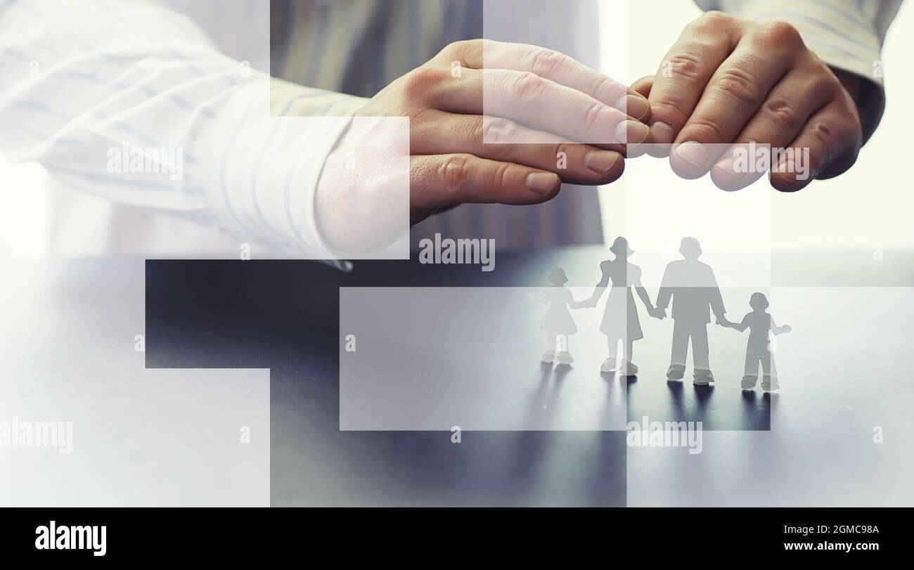 Insurance collateral concept. Life and property insurance. A