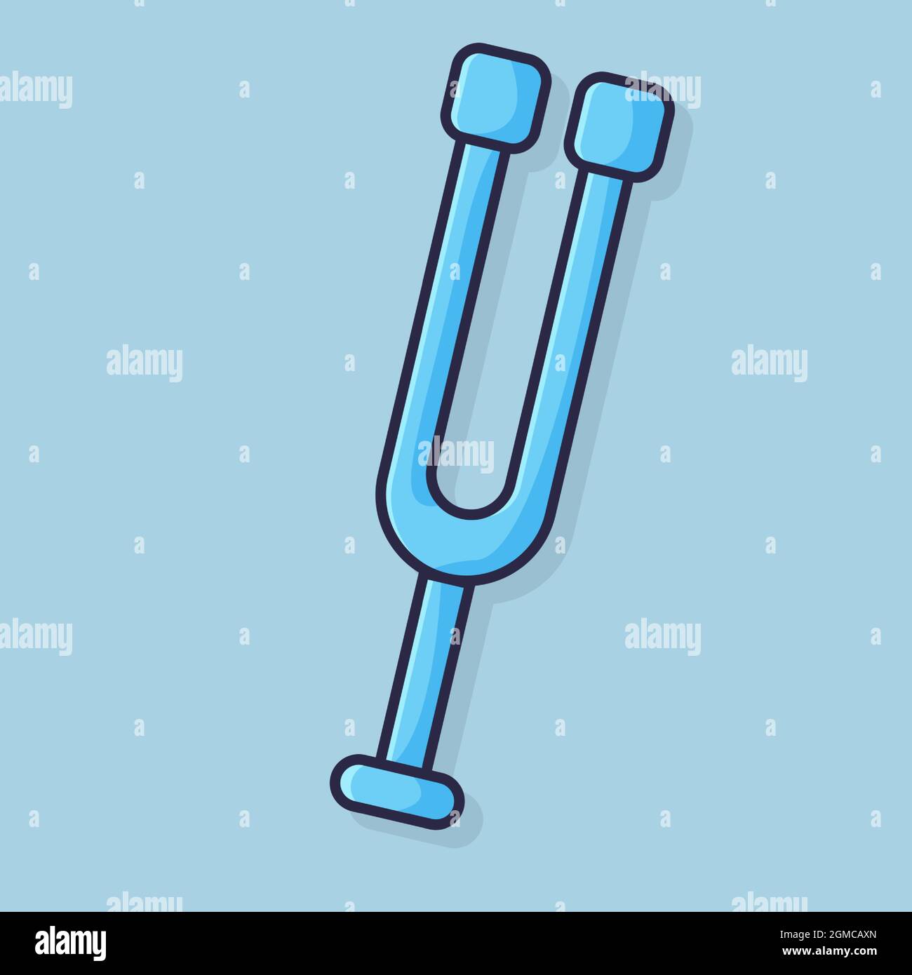 tuning fork isolated cartoon vector illustration in flat style Stock