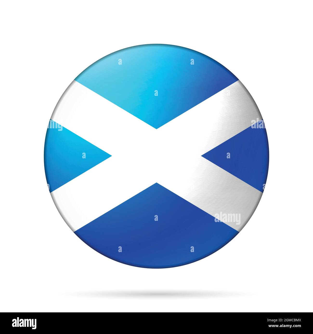 Glass light ball with flag of Scotland. Round sphere, template icon ...