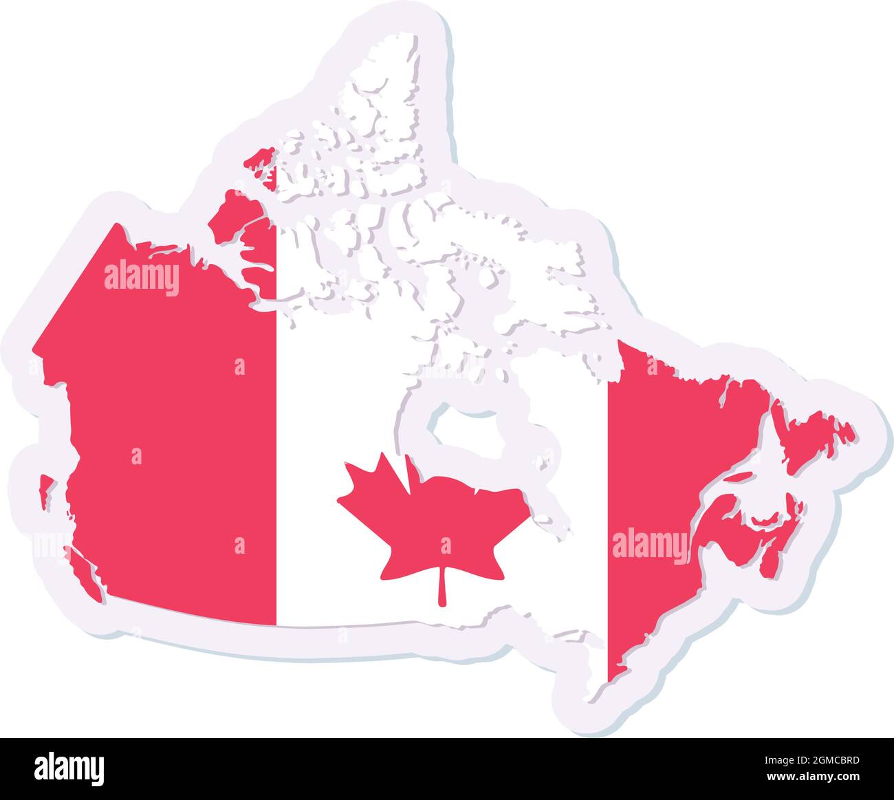 Isolated map of Canada with its flag Stock Vector Image & Art - Alamy