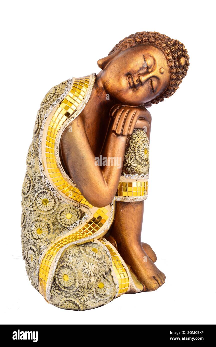 Buddha statue isolated on white background with clipping path Stock Photo