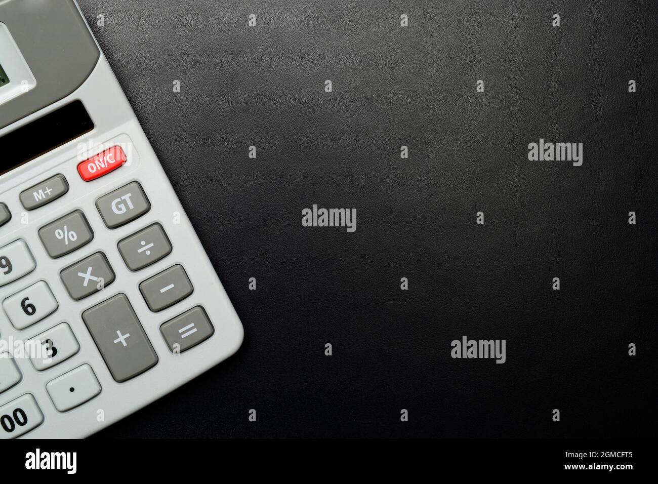 top view of calculator with text space. finance concept Stock Photo Alamy