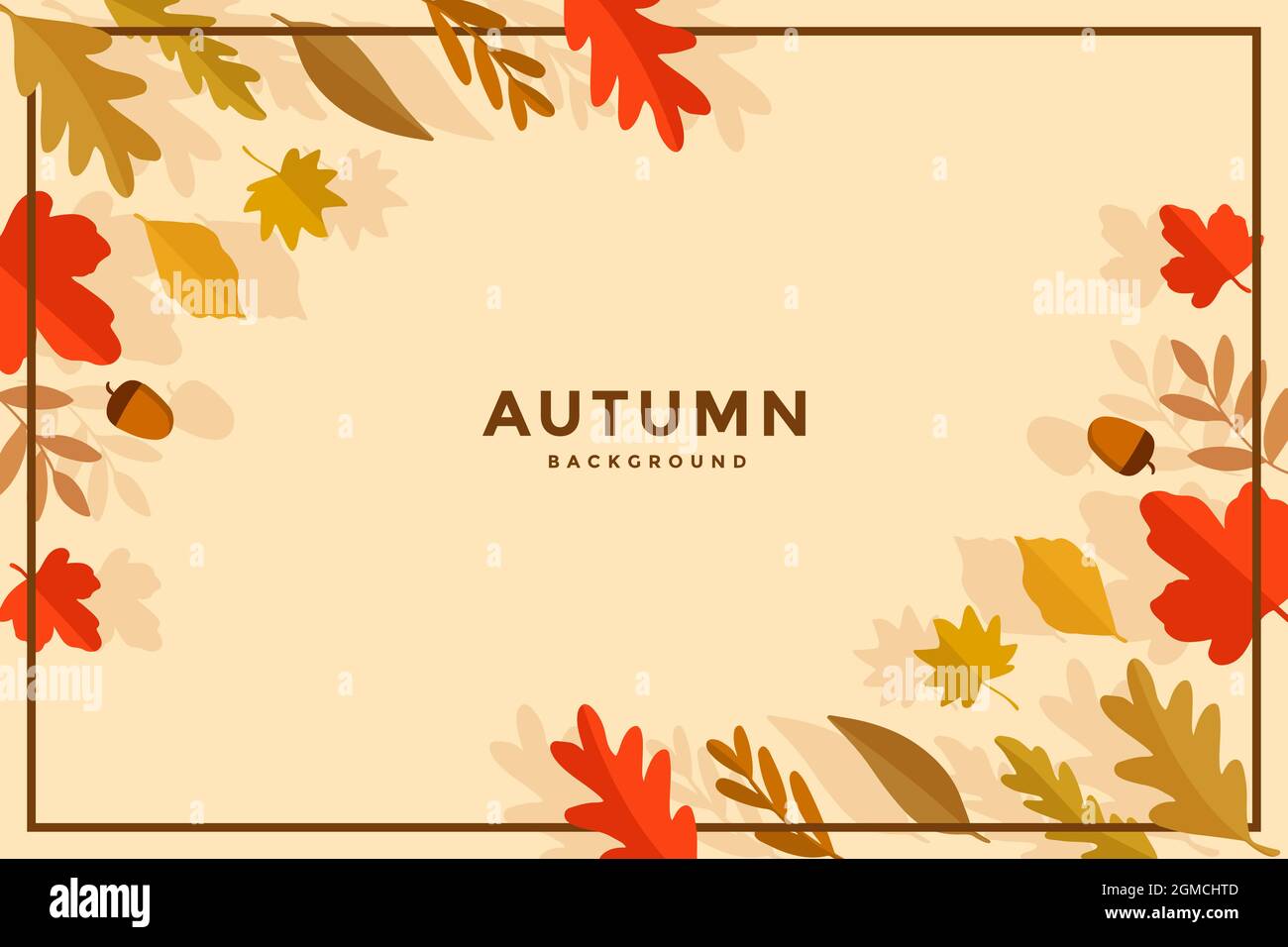 flat autumn leaves design background vector Stock Vector