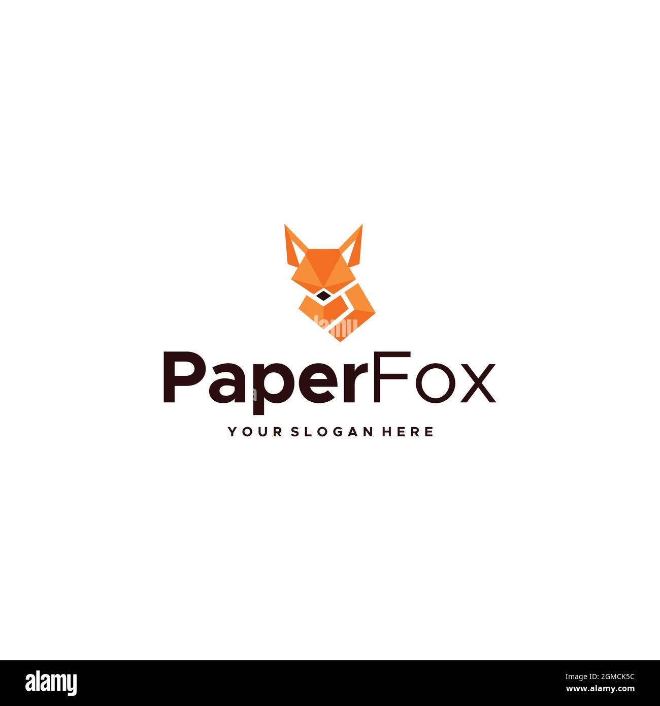 minimalist PaperFox animals wolf logo design  Stock Vector
