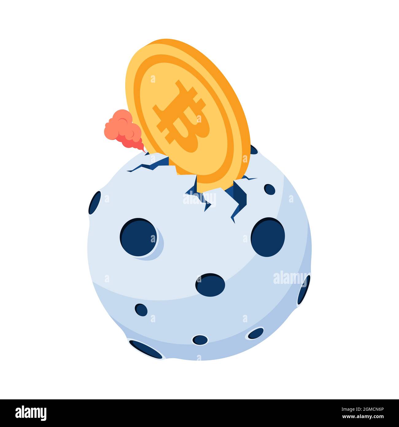 Mining on moon concept Stock Vector Images - Alamy