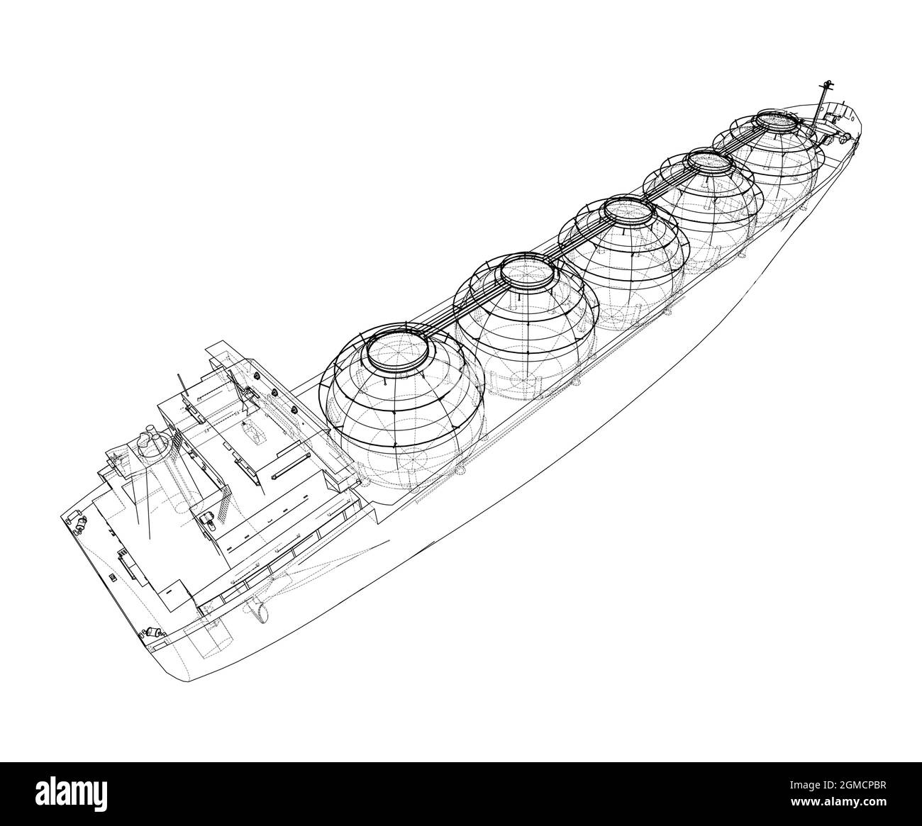 Large gas tanker or LNG carrier. Vector Stock Vector