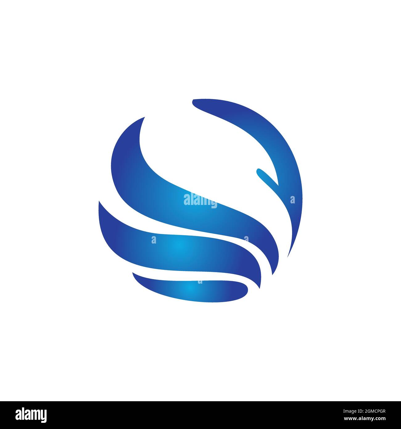 abstract circle wave logo icon flat concept vector graphic design Stock Vector