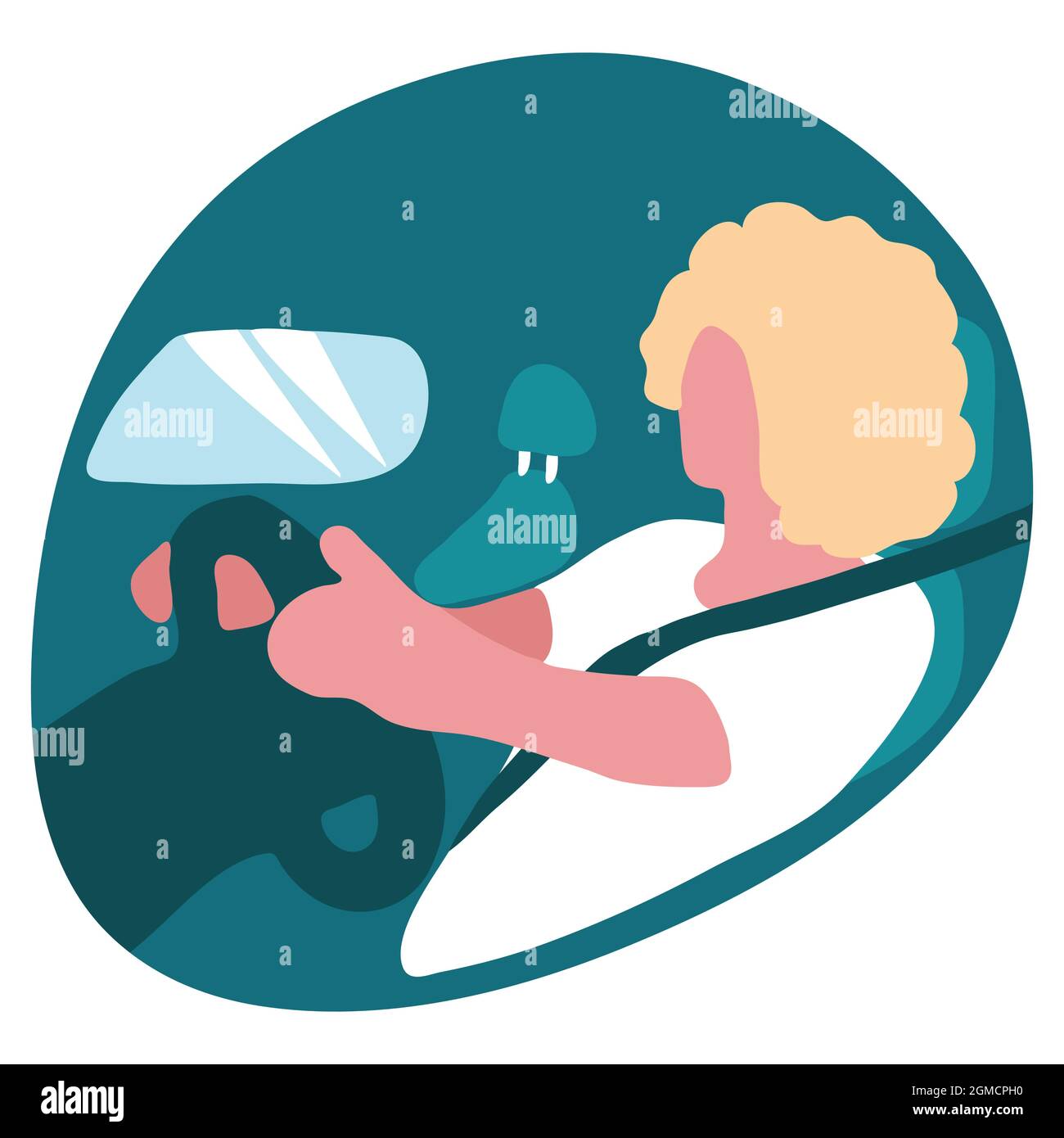 Lady driver illustration Stock Vector