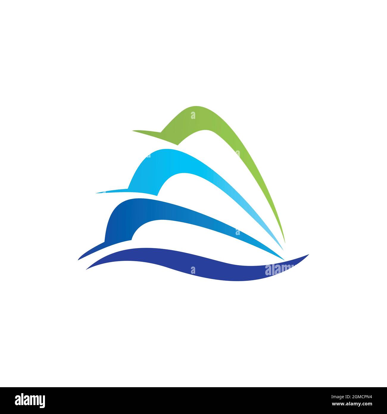abstract fisherman logo icon flat concept vector graphic design Stock Vector