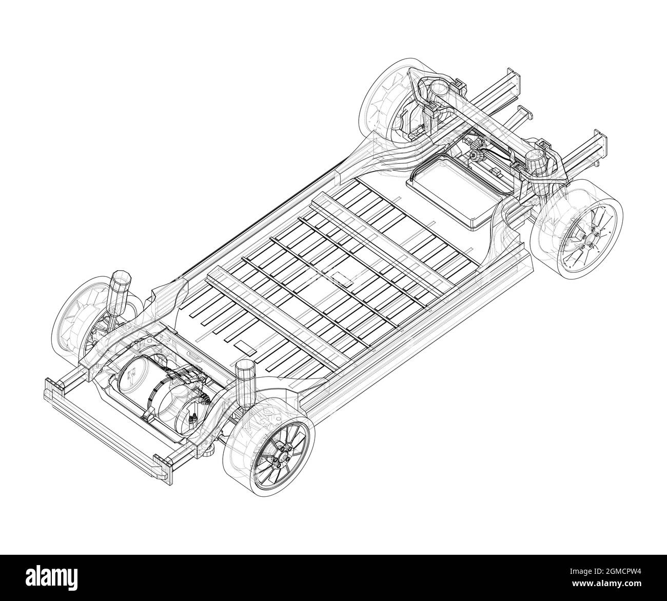 Electric Car Chassis with battery. Vector Stock Vector Image & Art Alamy