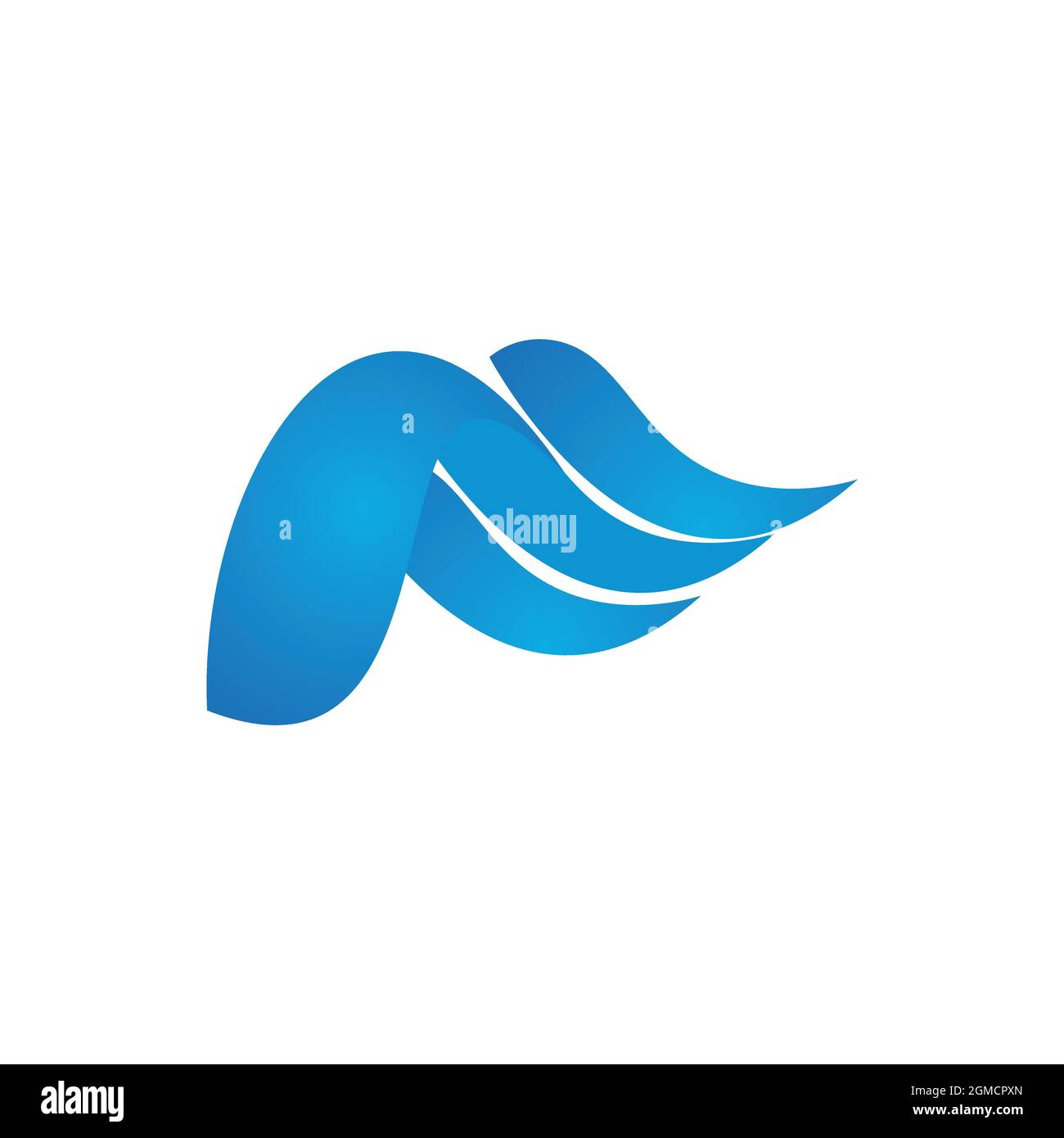 abstract blue wing logo icon flat concept vector graphic design Stock Vector