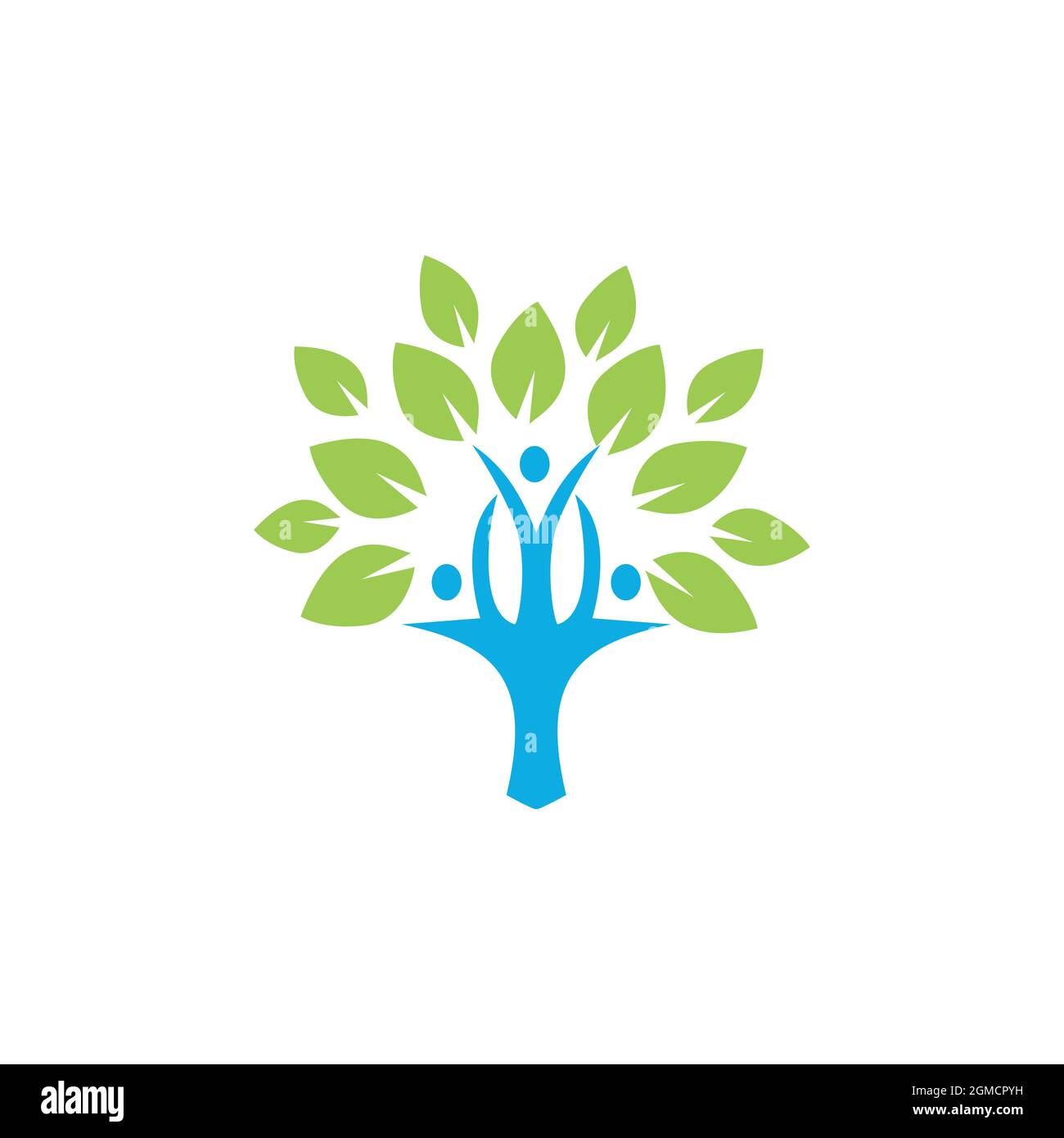 abstract people tree save nature logo icon flat concept vector graphic design Stock Vector