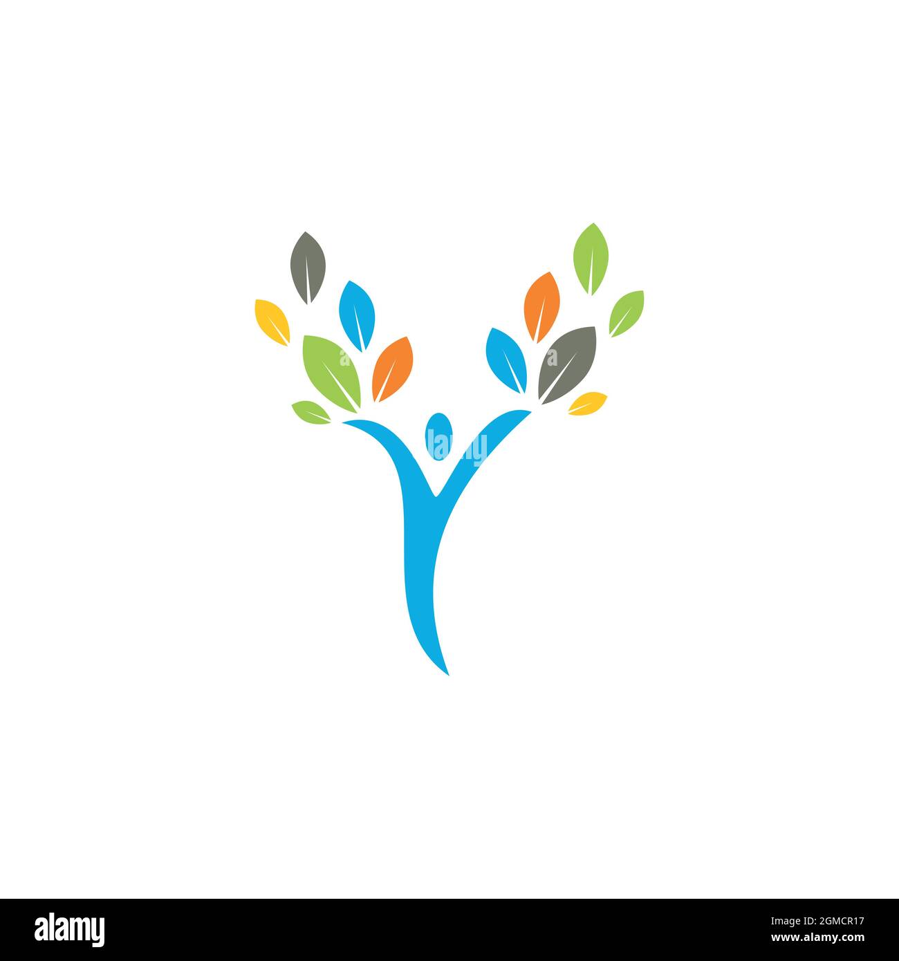 abstract people tree logo icon flat concept vector graphic design Stock ...