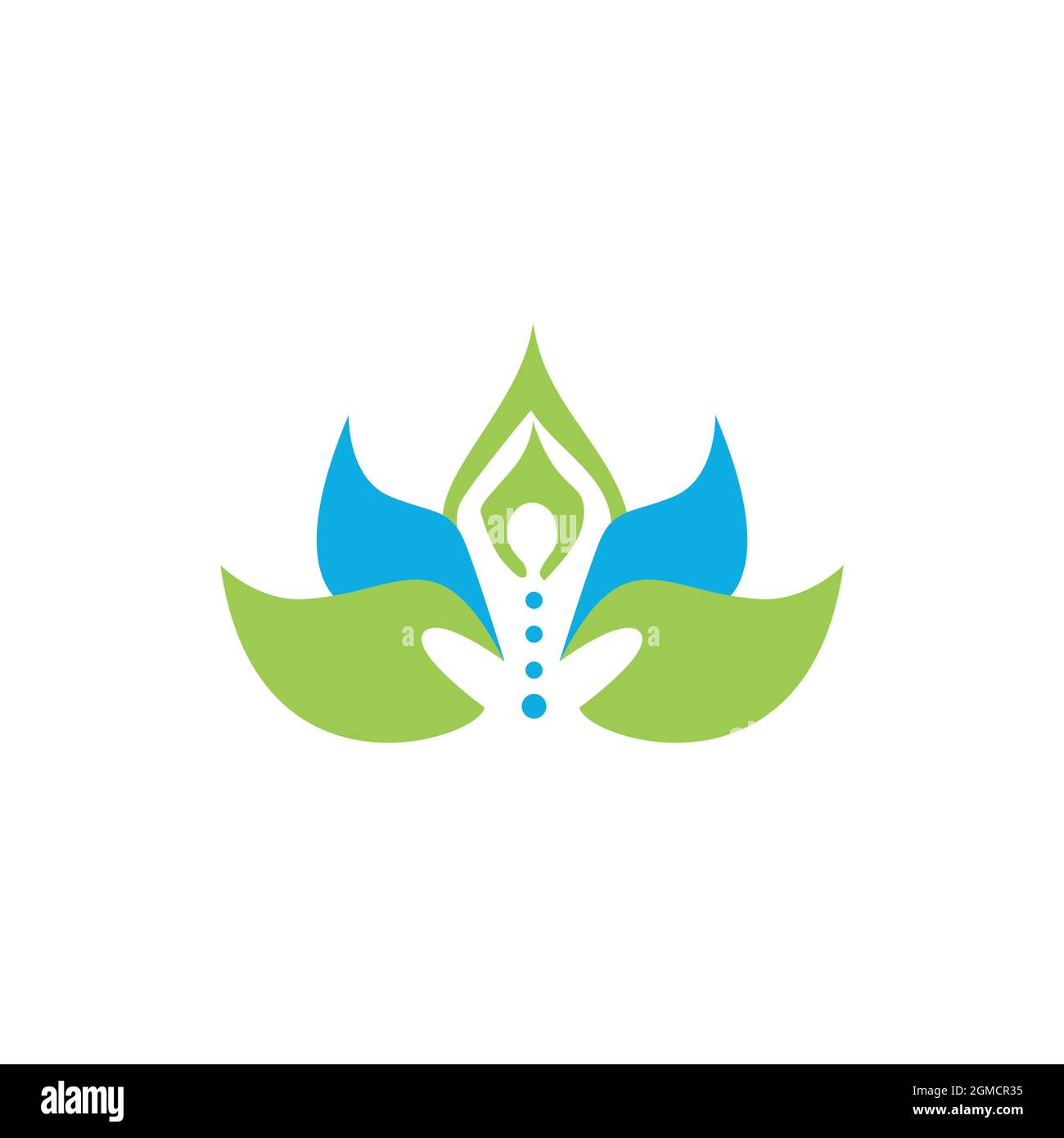 abstract yoga meditation logo icon flat concept vector graphic design Stock Vector