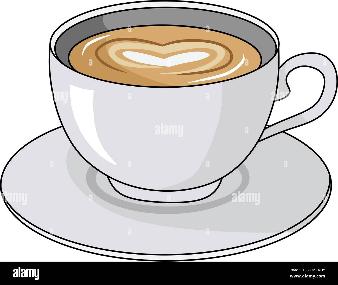 Latte Art Heart vector illustration Stock Vector
