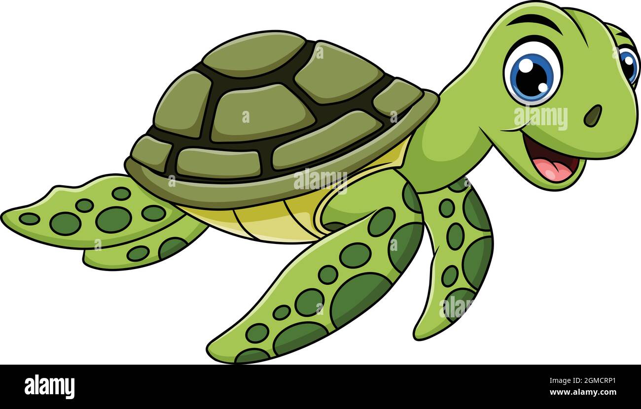 Cute Sea turtle cartoon vector illustration Stock Vector Image & Art - Alamy
