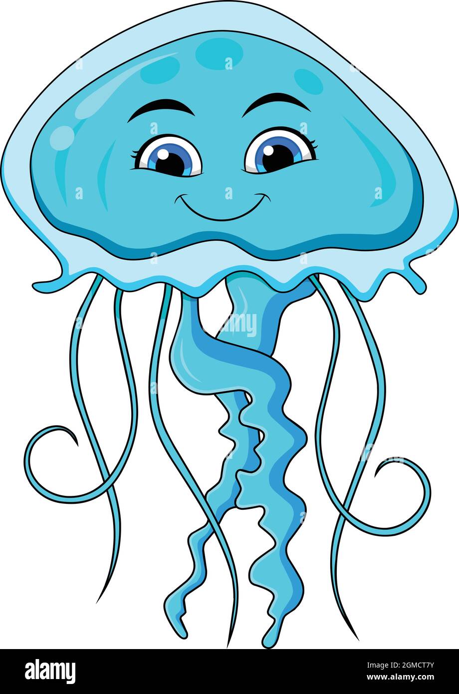 Cute Jellyfish cartoon vector illustration Stock Vector Image & Art - Alamy
