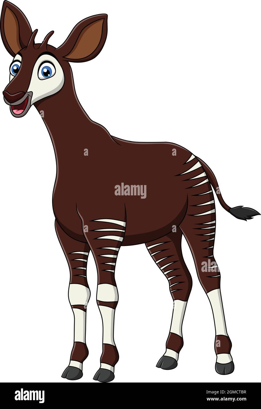 Cute Okapi animal cartoon vector illustration Stock Vector
