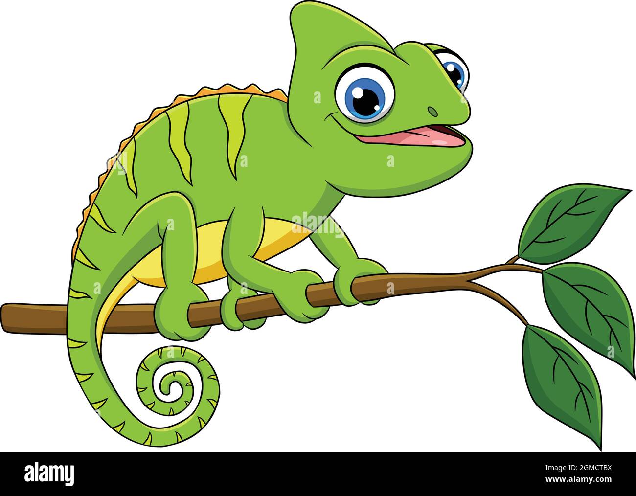 Cute Chameleon cartoon vector illustration Stock Vector