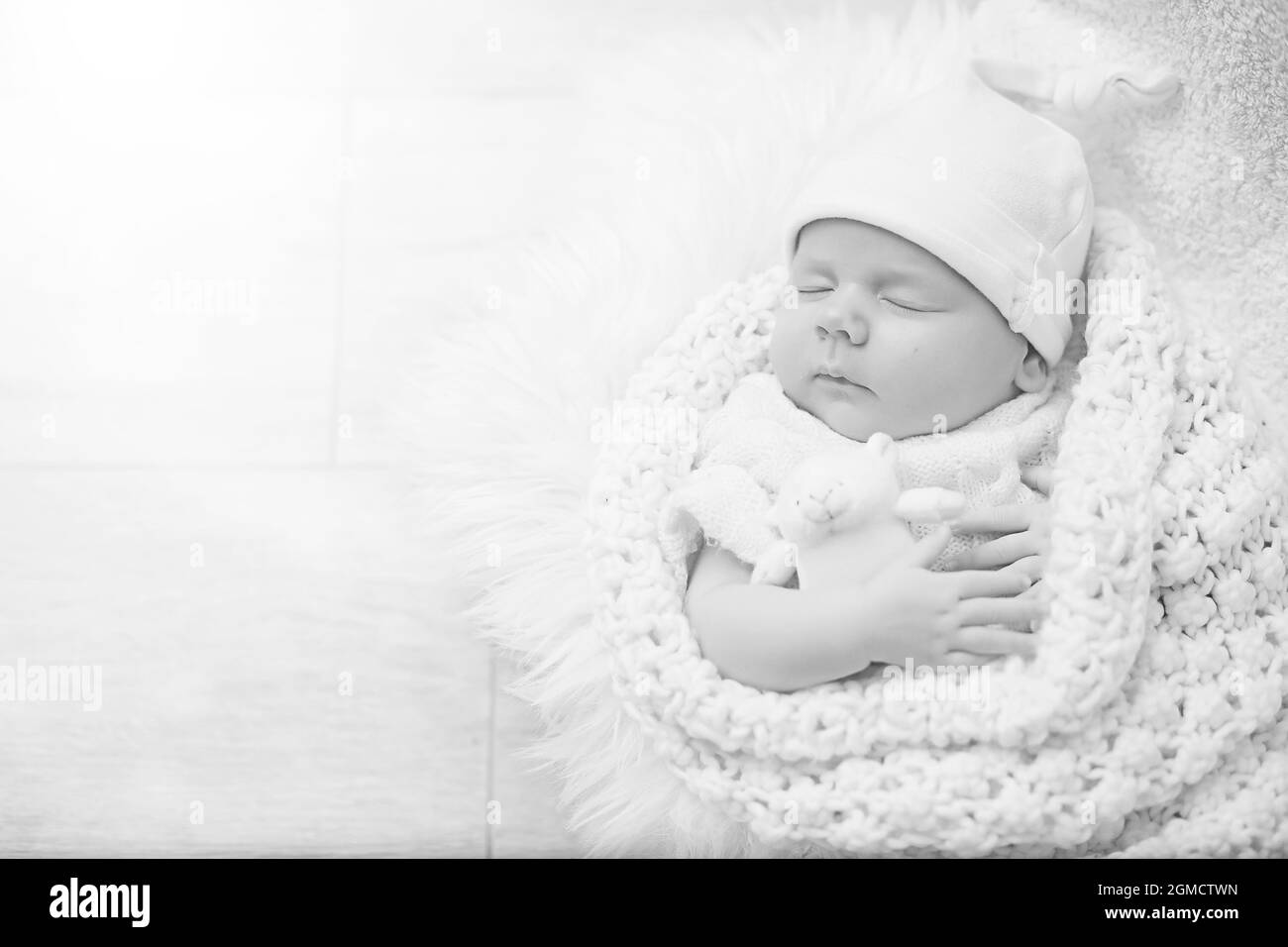 Newborn baby girl sleeping on a soft pillow Stock Photo Alamy