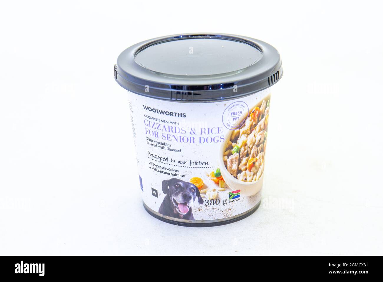 Johannesburg, South Africa a tub of Woolworths Food gizzards and rice