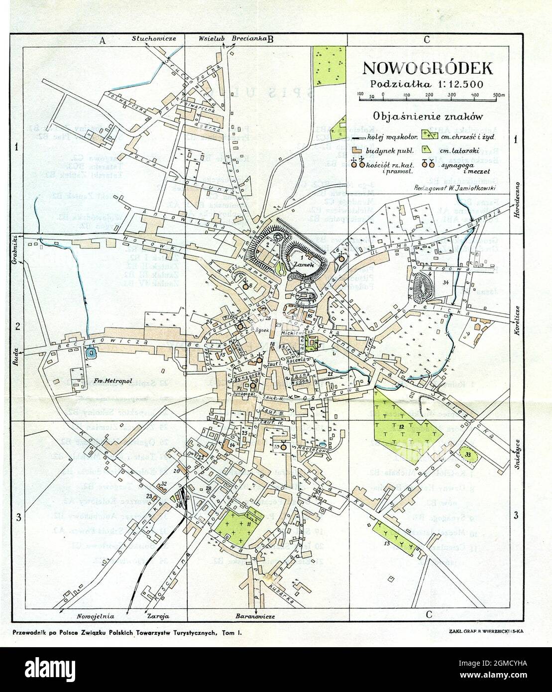 Old Nowogrodek Map, Nowogrodek Map, Retro Nowogrodek Map, Vintage Nowogrodek Map, Old Map of Nowogrodek, Map of Nowogrodek, Retro Map of Nowogrodek Stock Photo