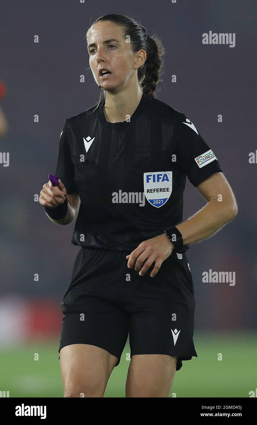 Southampton, UK. 17th September 2021. Referee Maria Dolores Martinez Madrona during the FIFA 2023 Women's World Cup Qualifying match at St Mary's Stadium, Southampton. Picture credit should read: Paul Terry / Sportimage Stock Photo