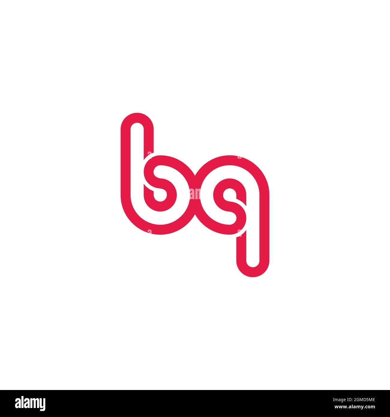 letter bq simple loop thin line logo vector Stock Vector