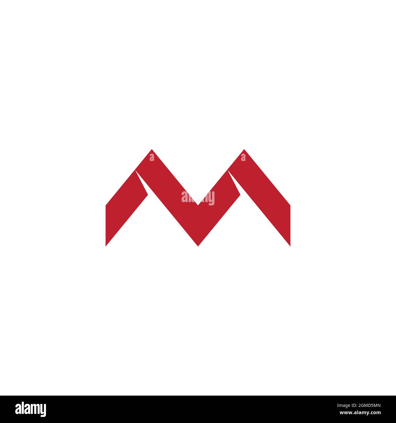 letter m abstract 3d paper flat geometric logo vector Stock Vector