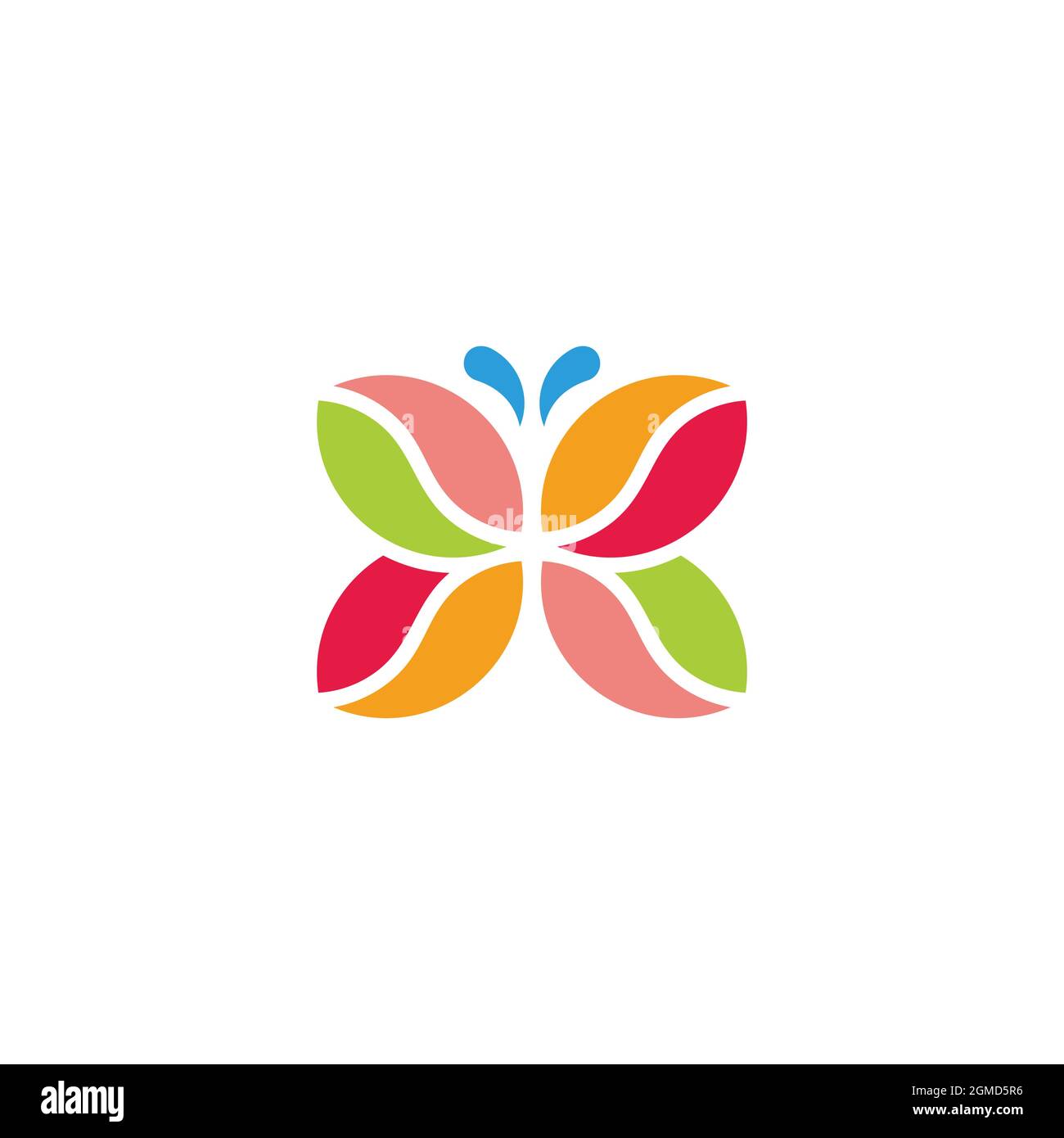 curves colorful butterfly simple geometric logo decoration vector Stock Vector