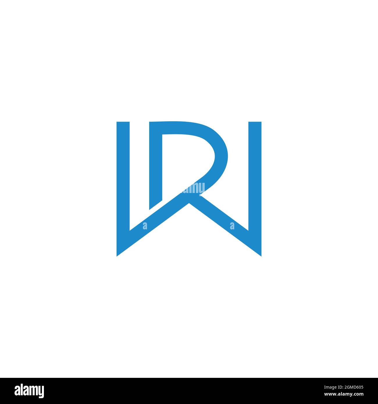 letter rw simple linear geometric logo vector Stock Vector