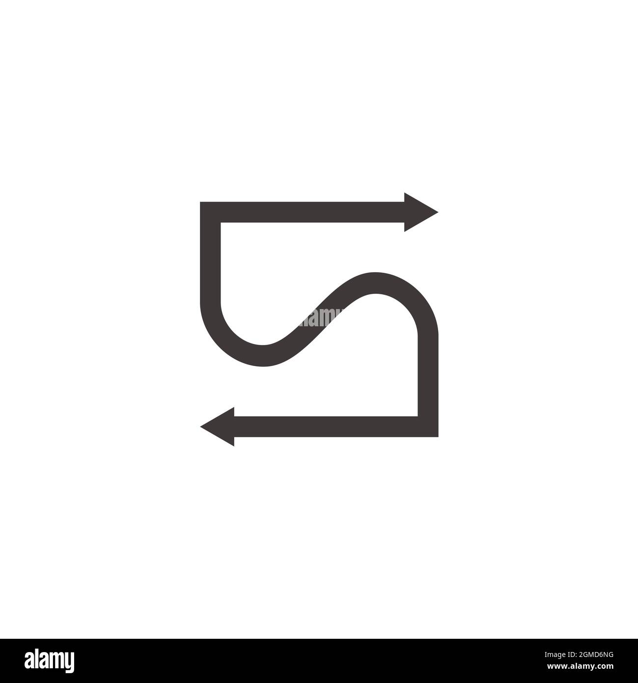 letter s exchange arrow line logo vector Stock Vector