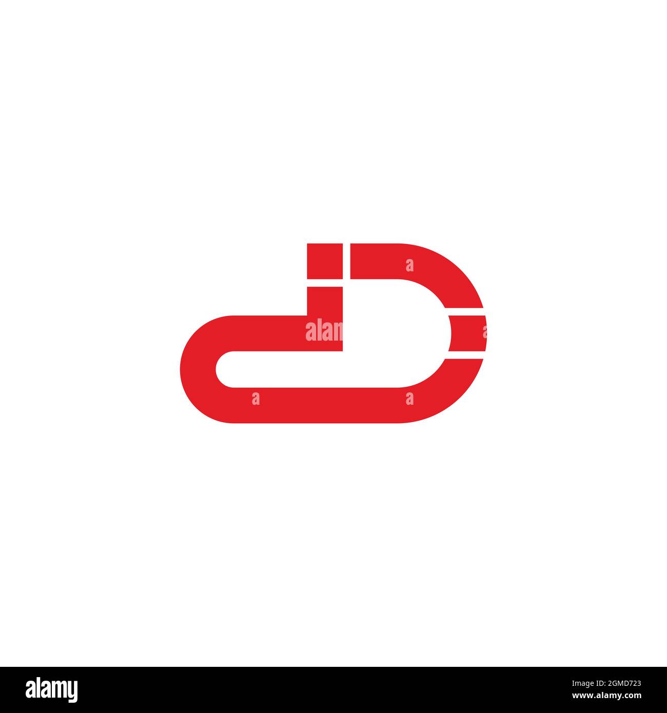 letter dd simple geometric linear simple logo vector Stock Vector