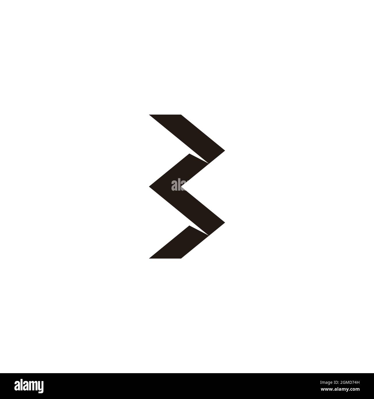 letter b abstract 3d paper flat geometric logo vector Stock Vector