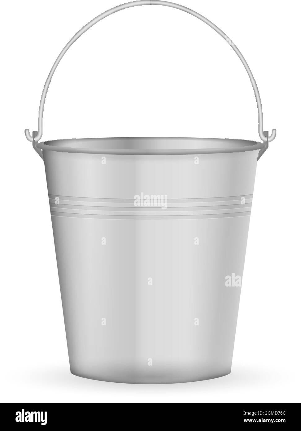 Metal bucket on a white background. Vector illustration Stock Vector