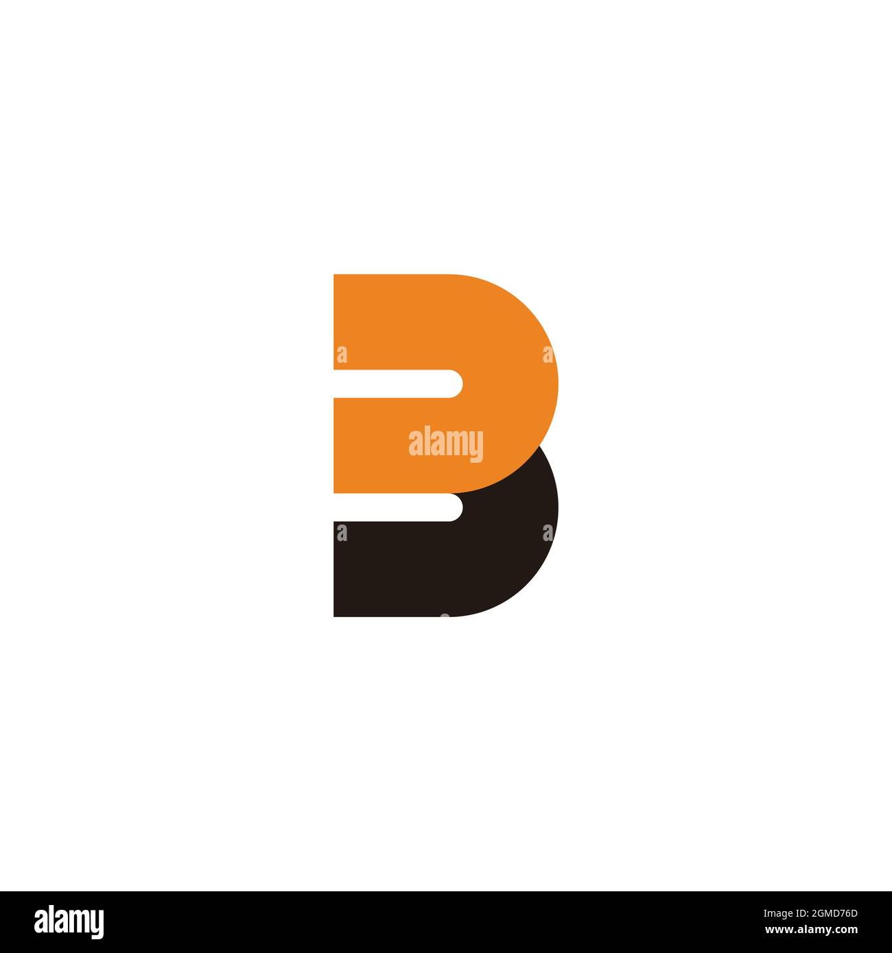 letter nb simple colorful geometric loop logo vector Stock Vector