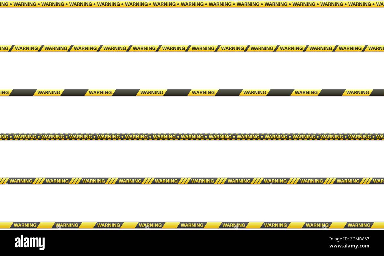 Warning tape set on a white background. Vector illustration Stock ...