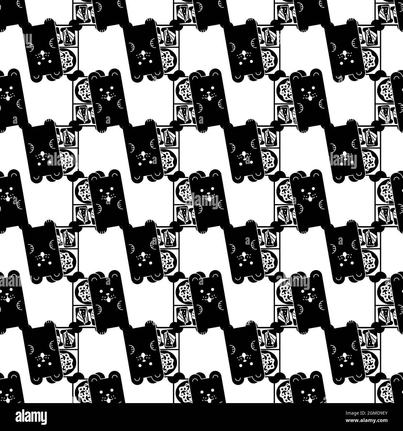 Puppy lunch box pattern seamless background texture repeat wallpaper ...