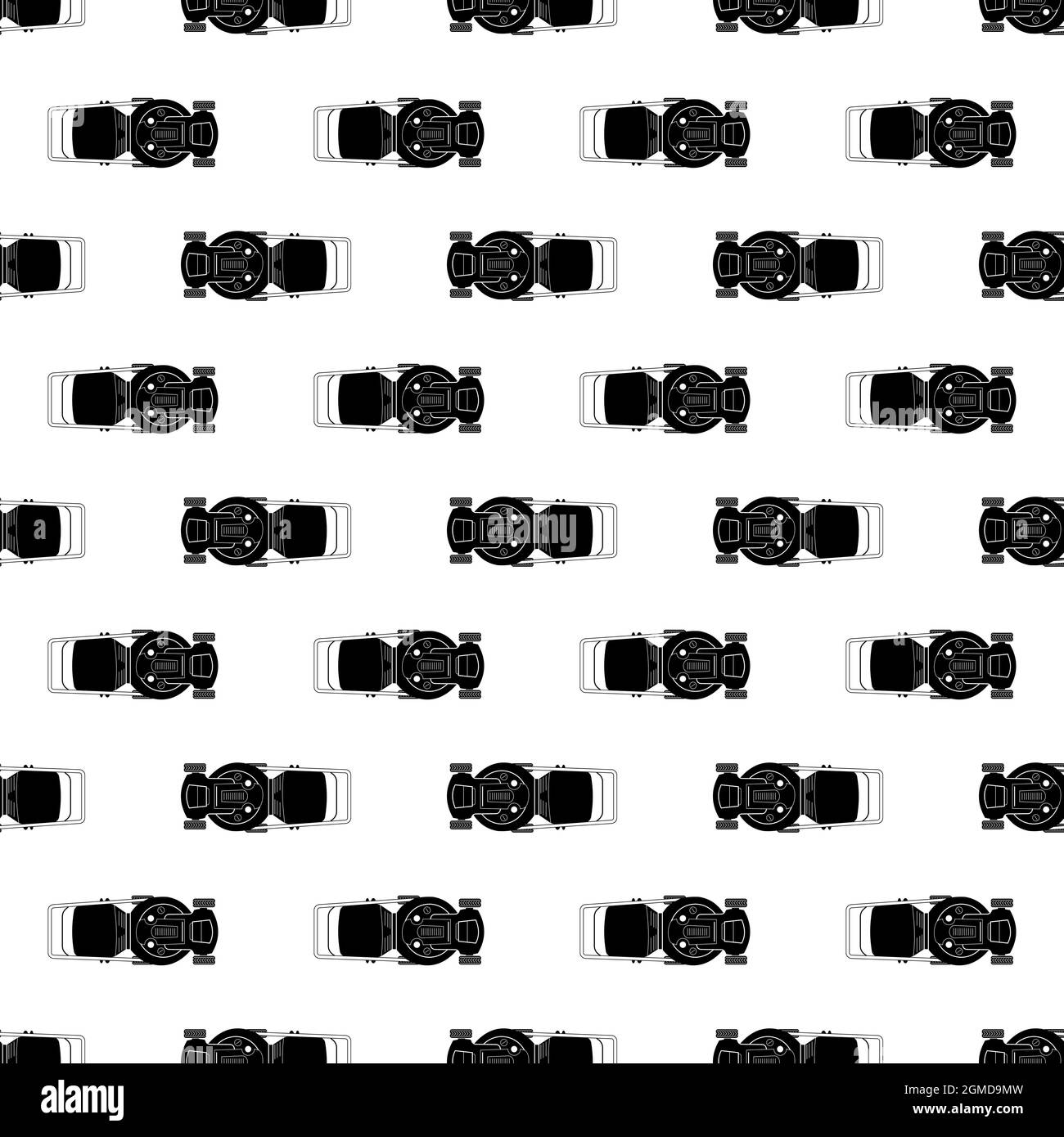 Top view lawn mower pattern seamless background texture repeat wallpaper geometric vector Stock Vector