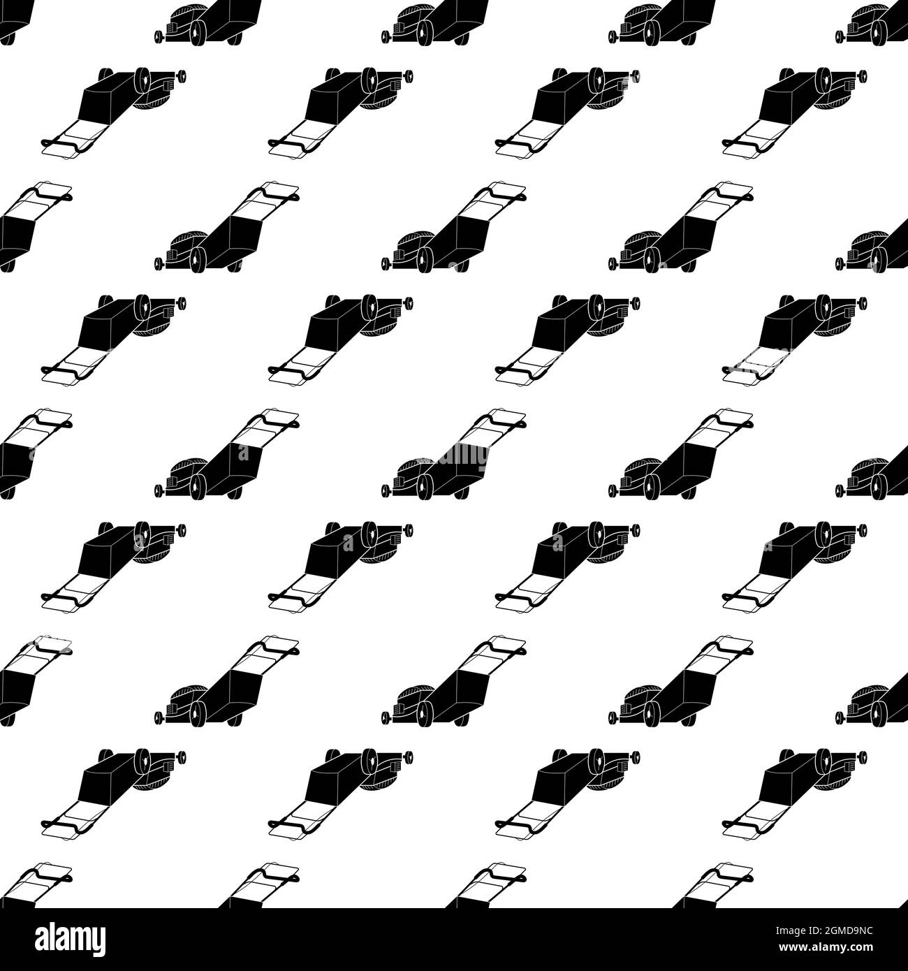 Garden lawn mower pattern seamless background texture repeat wallpaper geometric vector Stock Vector