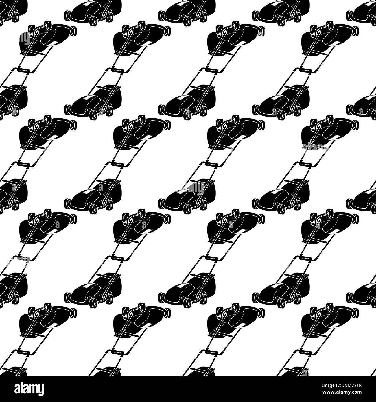 Lawn mower pattern seamless background texture repeat wallpaper geometric vector Stock Vector