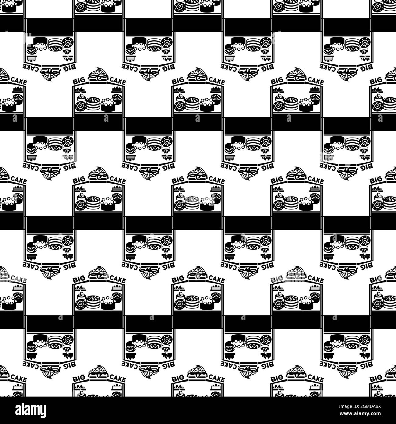 Kiosk with pies pattern seamless background texture repeat wallpaper geometric vector Stock Vector