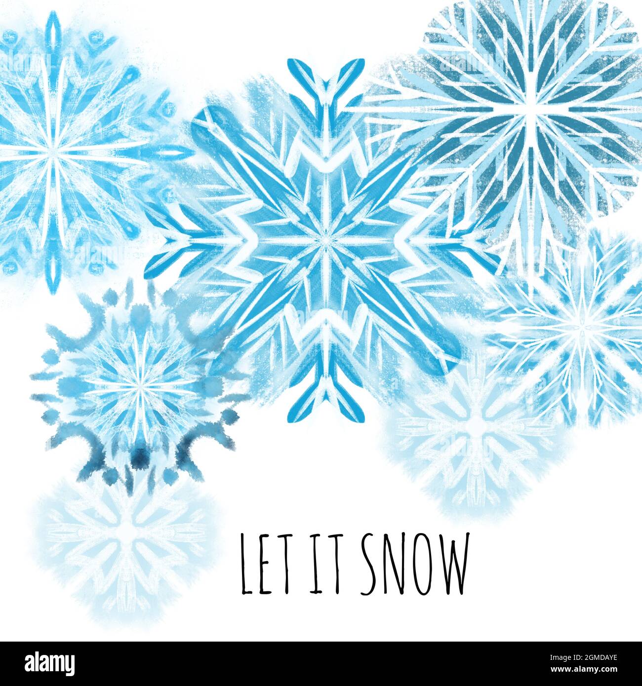 Winter background with Snowflake illustration in blue color Stock Photo ...