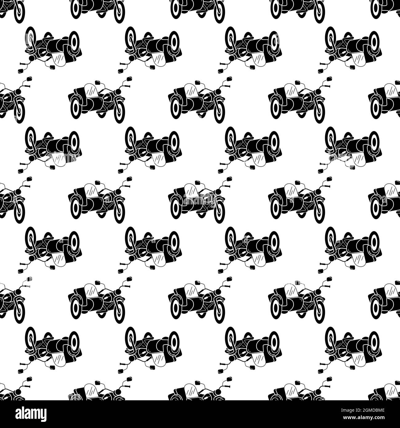 Motorbike tricycle pattern seamless background texture repeat wallpaper