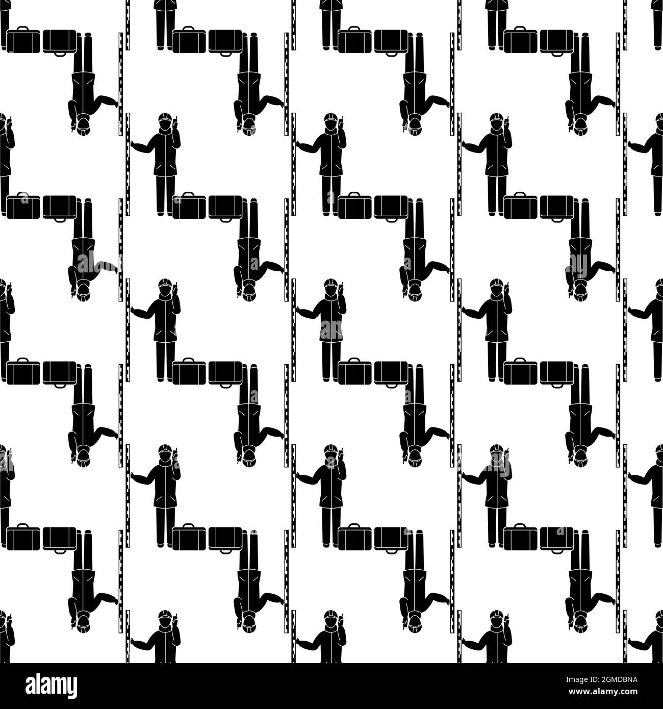 Topographer man pattern seamless background texture repeat wallpaper geometric vector Stock Vector