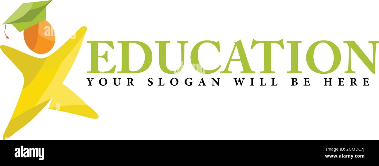 Education people graduation cap logo design Stock Vector