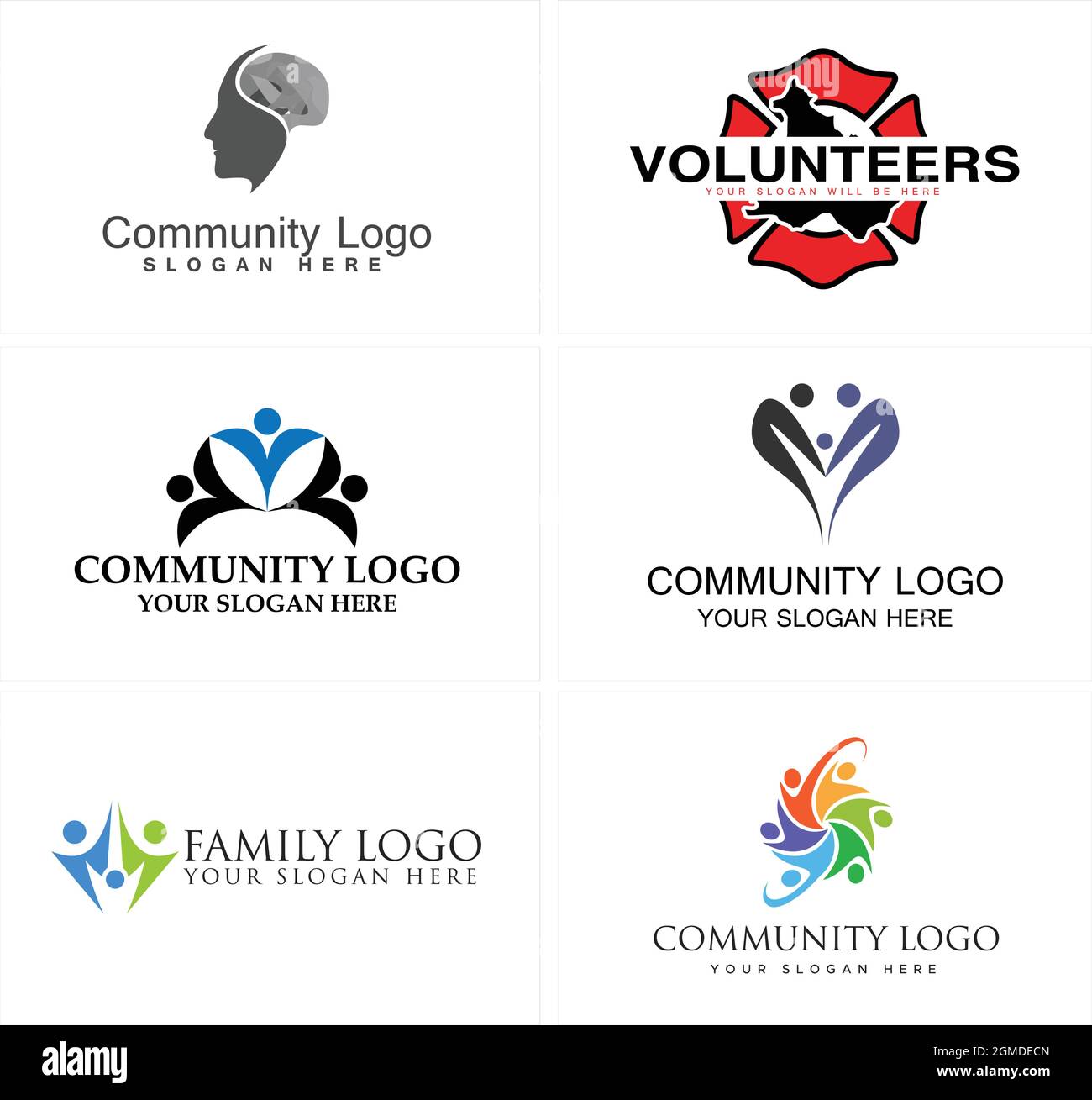 Foundation charity people care community logo design Stock Vector ...