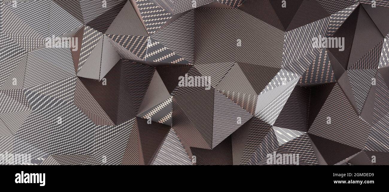 Distorted low poly backdrop with sharp lines Stock Photo